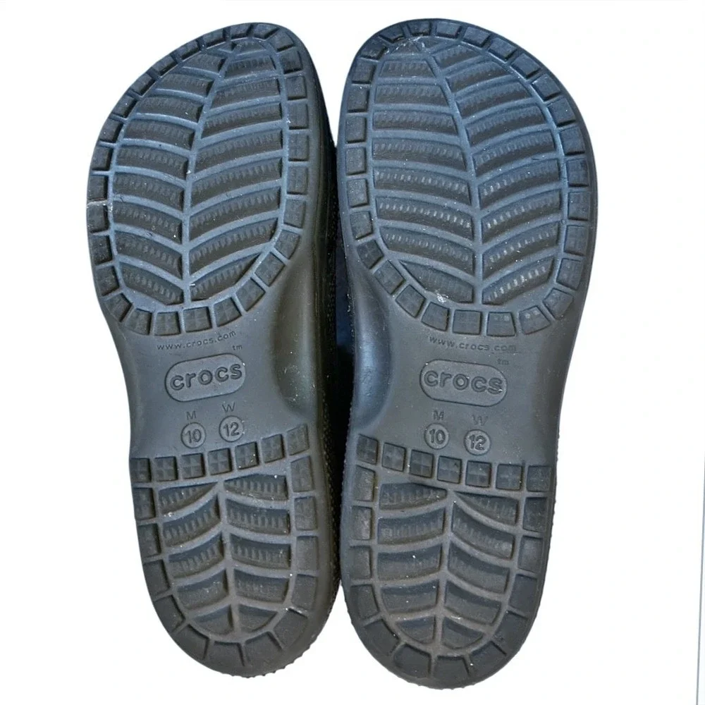 Crocs Classic Boot Men 10 Women 12 Black Gray Waterproof Rain Garden Lightweight